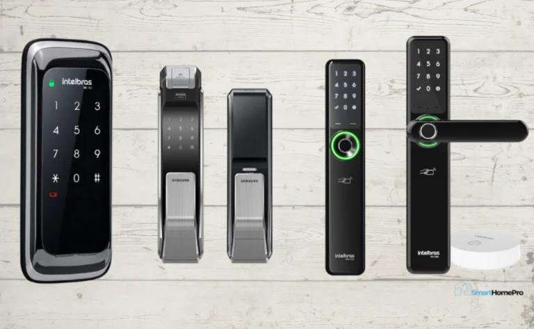 Vários modelos de fechaduras inteligentes