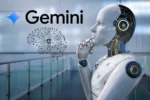 Robô com inteligência artificial Gemini simbolizando o futuro da automação residencial com IA avançada