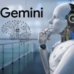 Robô com inteligência artificial Gemini simbolizando o futuro da automação residencial com IA avançada