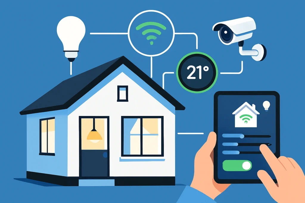 Casa conectada com hubs de automação residencial