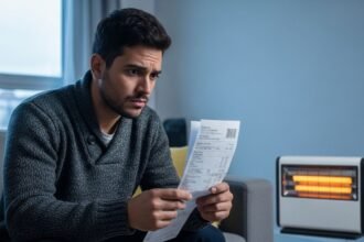Pessoa preocupada se o aquecedor elétrico gasta muito na conta de luz.