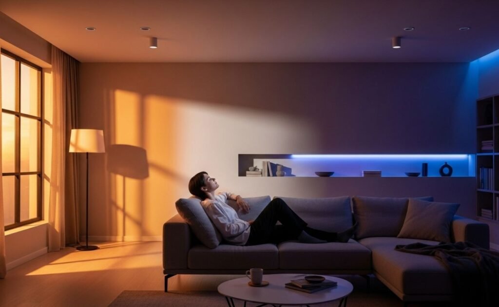 5 Tendências de Automação Residencial que Vão Mudar Sua Casa em 2025 Tendências de automação residencial: Iluminação circadiana para bem-estar em automação residencial