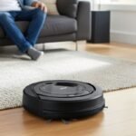 Robô aspirador WAP Robot W90 limpando sala enquanto usuário relaxa no sofá