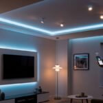 Iluminação Inteligente por Ambientes: 12 Ideias para Transformar Sua Casa (2025) Pessoa usando um aplicativo para controlar a iluminação inteligente por ambientes, demonstrando a facilidade de criar cenas personalizadas.