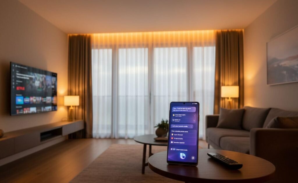 Samsung anuncia nova Bixby com IA avançada para competir com Siri e Gemini nova Bixby com IA controlando automação residencial em casa inteligente